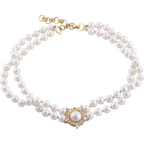 dior double pearl necklace|christian dior jewelry necklace.